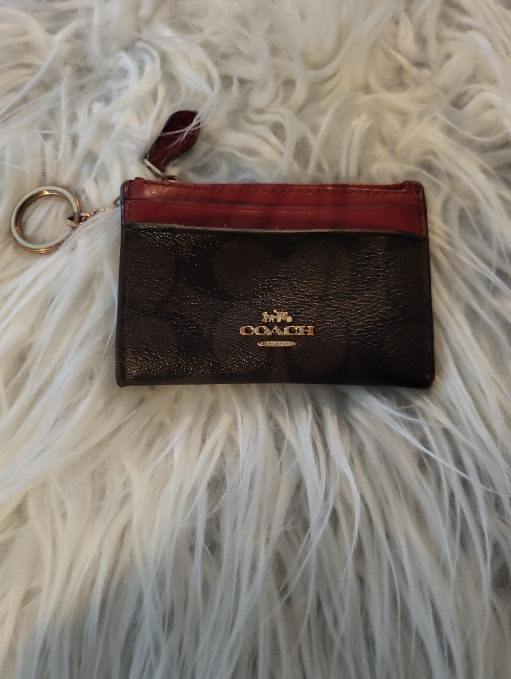 COACH 🐎 Mini Skinny ID / Card Case - Signature Canvas With Monogram